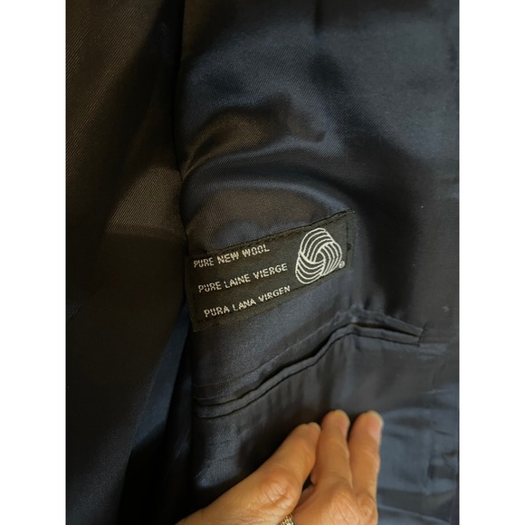 Chaps Ralph Lauren Navy Blue Wool Blazer Gold Buttons Men's Classic‎ 42/XL EUC - Picture 5 of 10